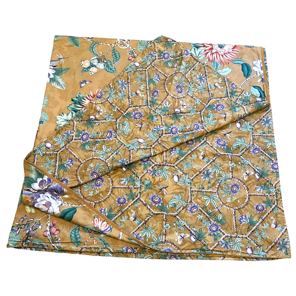 Custom Made Duvet Cover Vintage Designer Botanical Fabric 96x98 Floral/Monkeys2 - Picture 3 of 12
